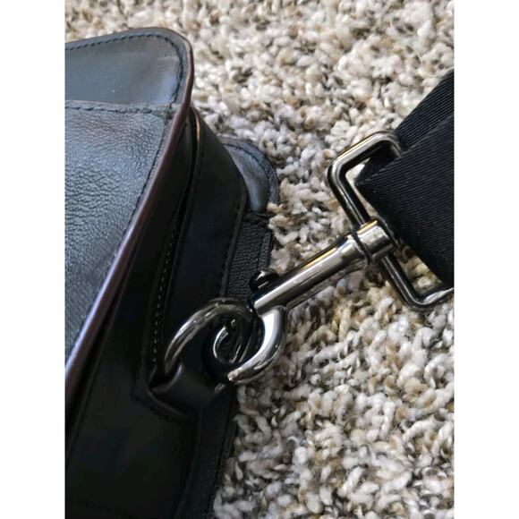 Coach Beckett Structured Brief Case In Signature Canvas Leather Black & Burgundy - Picture 15 of 16